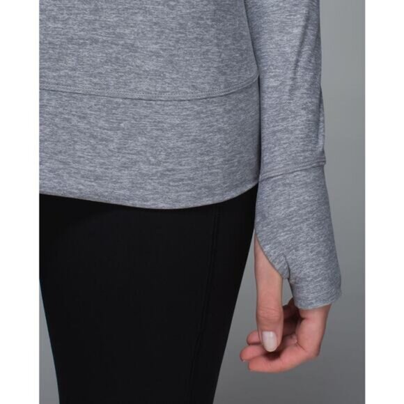 LULULEMON Just Breathe Long Sleeve Size 10 Heathered Slate - Picture 7 of 11